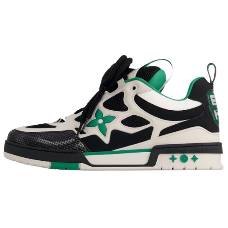 

Кроссовки для скейтбординга Skate Low-Top мужские черно-бело-зеленые LOUIS VUITTON