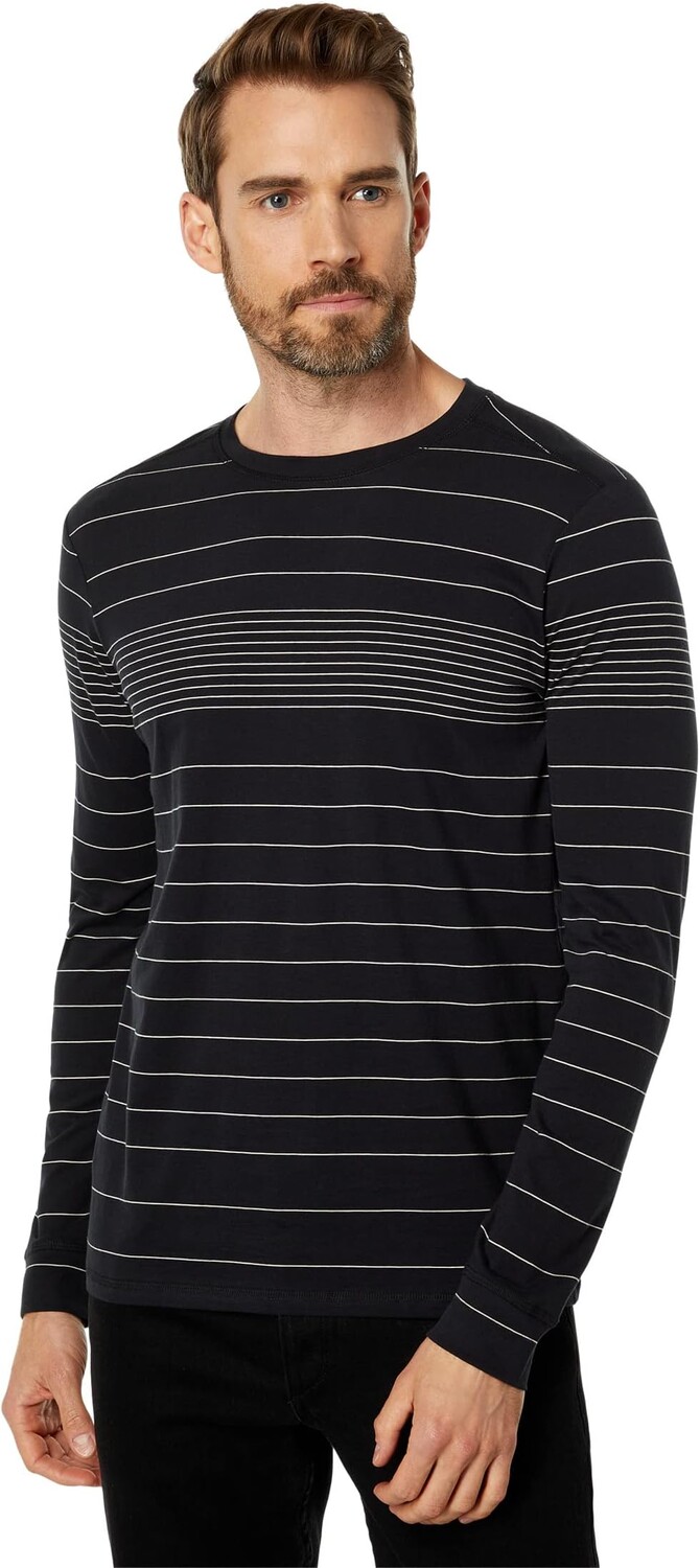 

Футболка Good Man Brand Long Sleeve Crew Tee Yarn-Dye Stripe, цвет Black Engineered Stripe