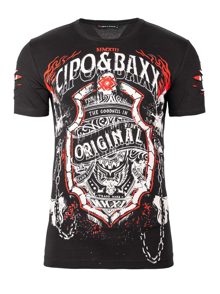 

Мужская футболка Cipo & Baxx Regular Fit CT772, черная, XXL, Черный, Мужская футболка Cipo & Baxx Regular Fit CT772, черная, XXL