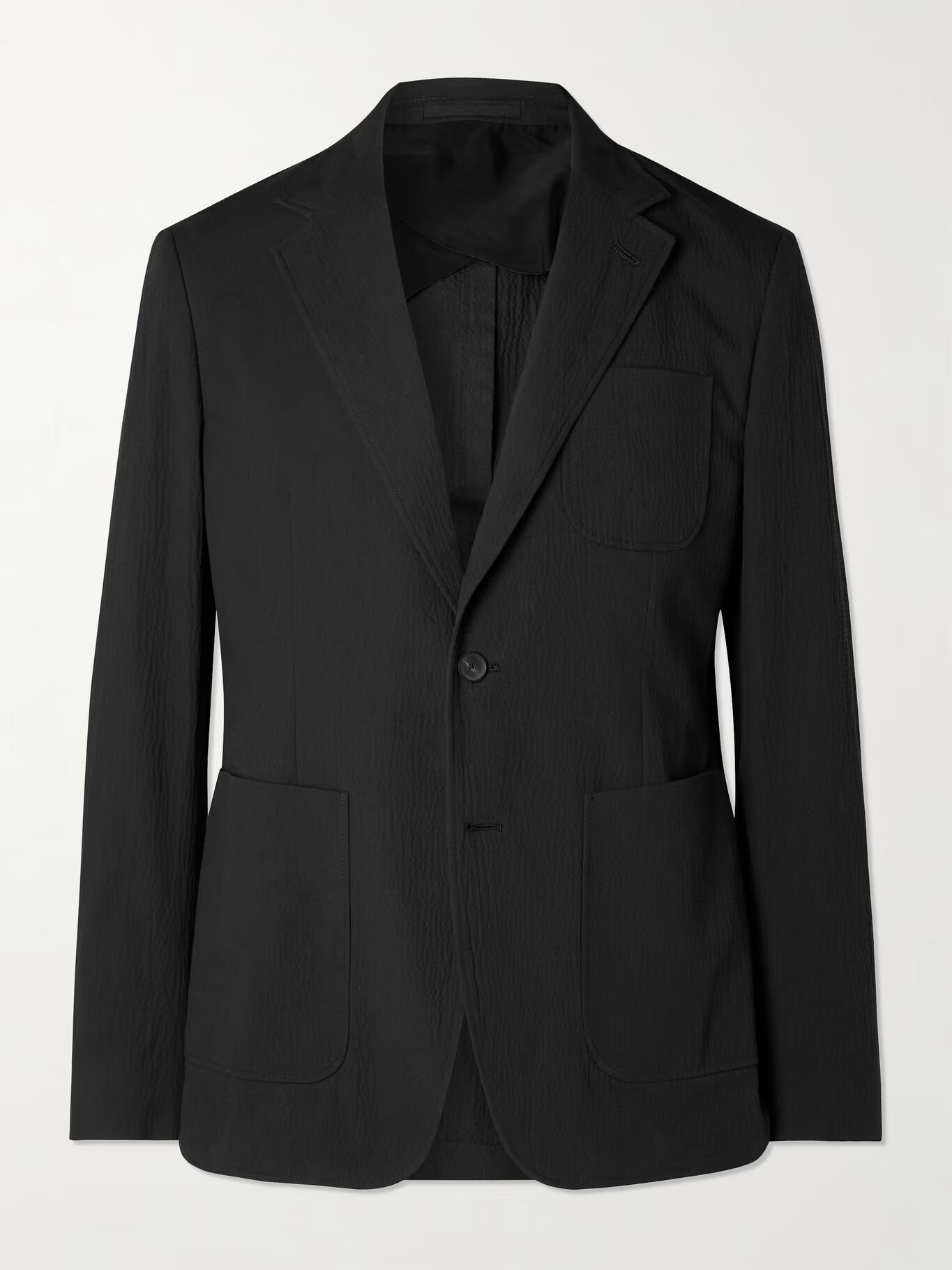 

Пиджак из эластичного хлопкового сирсакера MR P., черный