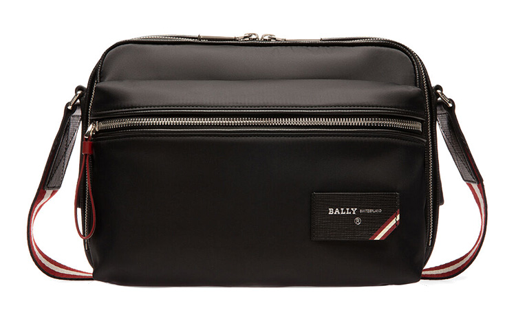 

Нейлоновая наплечная сумка через плечо мужская черная BALLY