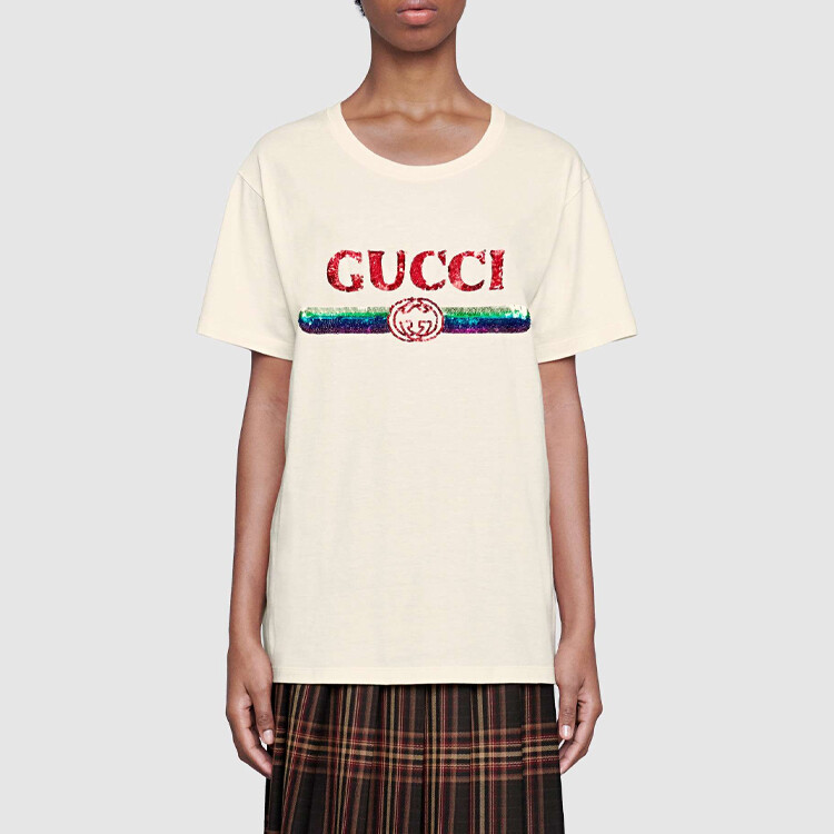 Футболка женская Gucci, премиальное качество, белый — фото 2