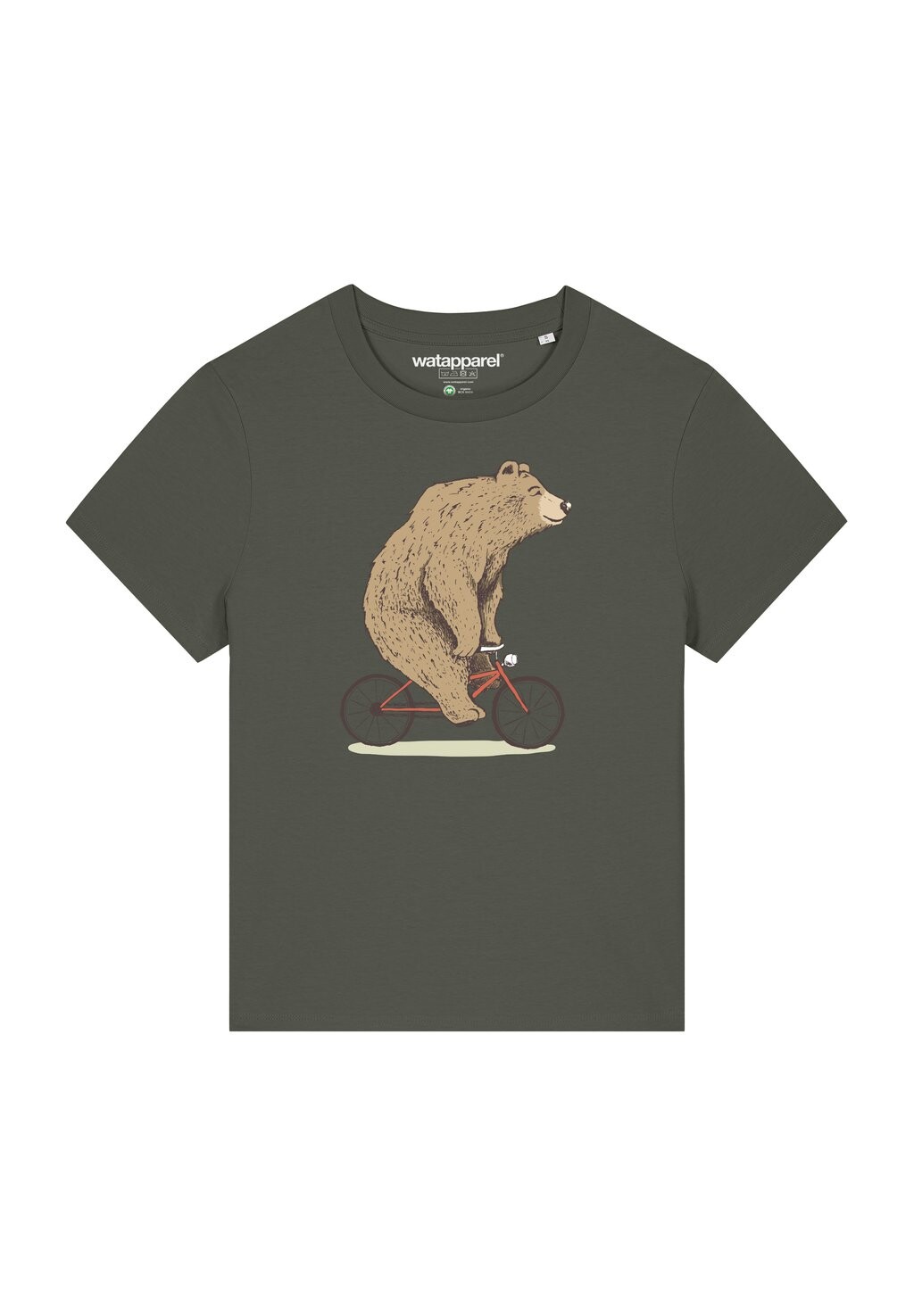 

Футболка с принтом FAHRRADBÄR watapparel, хаки