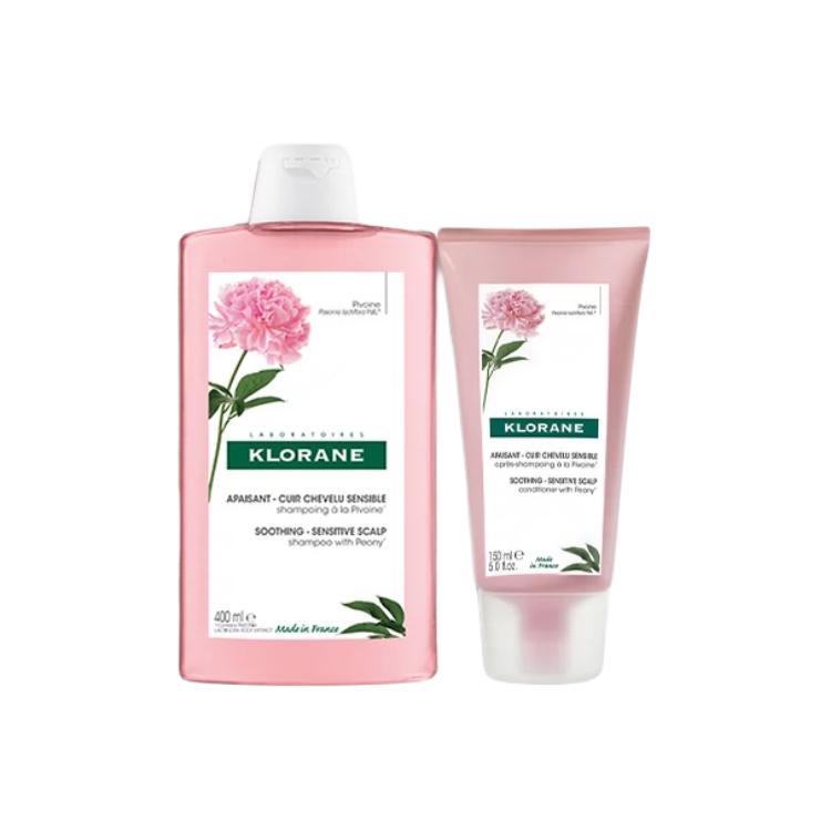 

Набор шампуня и кондиционера с экстрактом пиона для увлажнения и очищения 400мл+150мл KLORANE