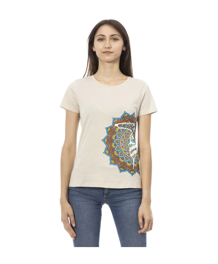 

Футболка с коротким рукавом в спортивном стиле Trussardi, бежевый