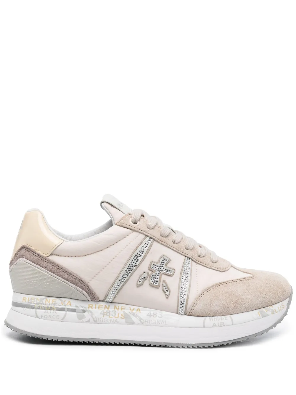 Кроссовки Conny rhinestone-embellished sneakers со стразами PREMIATA, нейтральный