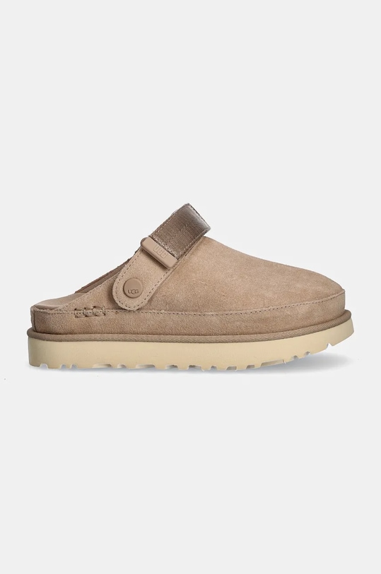 Замшевые шлепанцы Goldenstar Clog Ugg, бежевый — фото 2