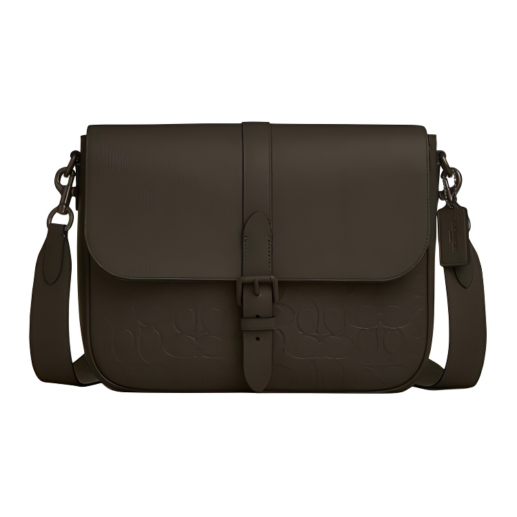 

Сумка-мессенджер WARNER из коровьей кожи, большая наплечная сумка для мужчин olive green COACH, Set (Bag+Dust Bag)