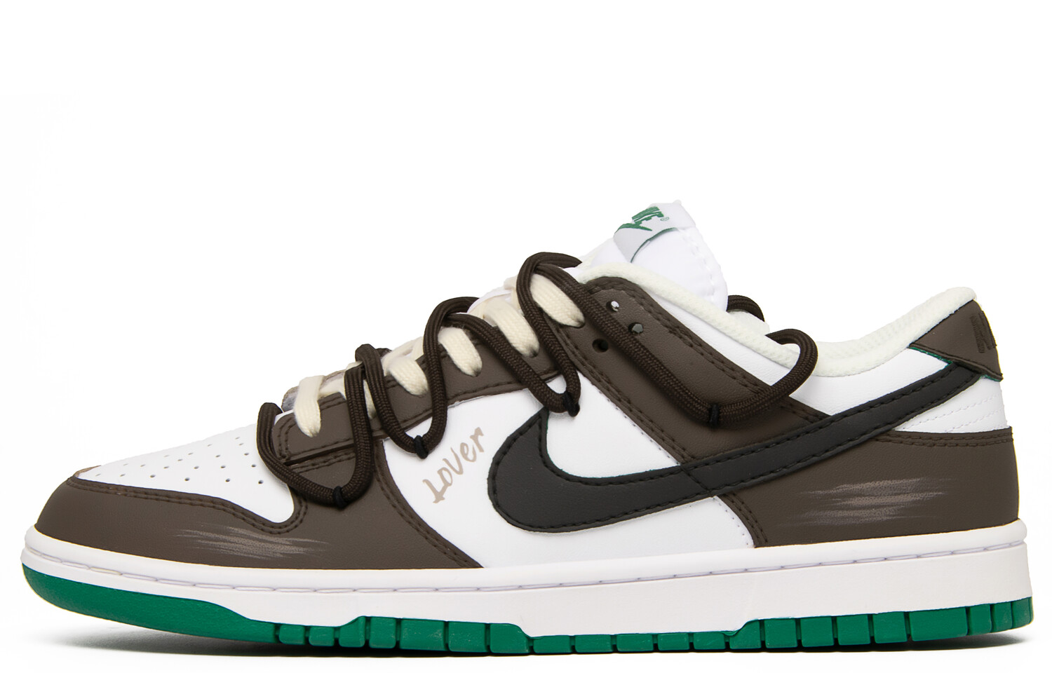 

Кроссовки Nike Dunk Skateboarding Shoes Men Low-top White/Brown, цвет Coffee