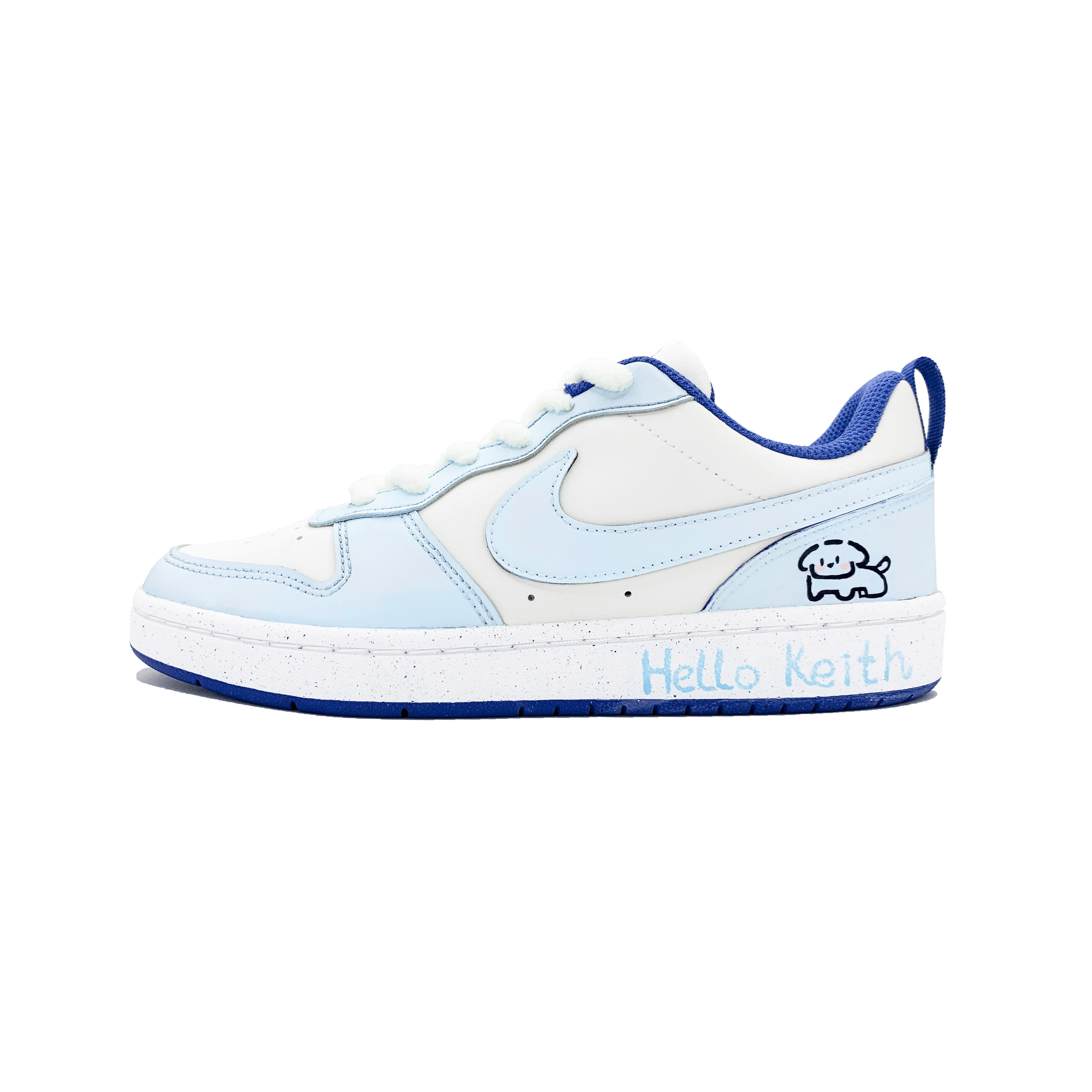 

Nike Кроссовки для скейтбординга Court Borough Quirky Puppy с нескользящей подошвой, износостойкие, синие, для подростков