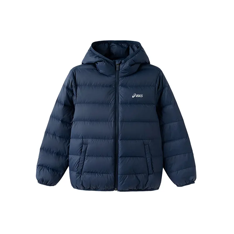 

ASICS Пуховик спортивный зимний 25 three proof легкий down navy blue для подростков