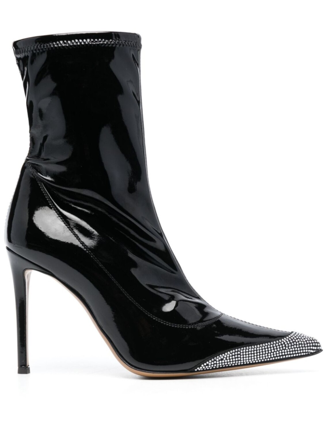 Alexandre Vauthier лакированные ботильоны с кристаллами, черный