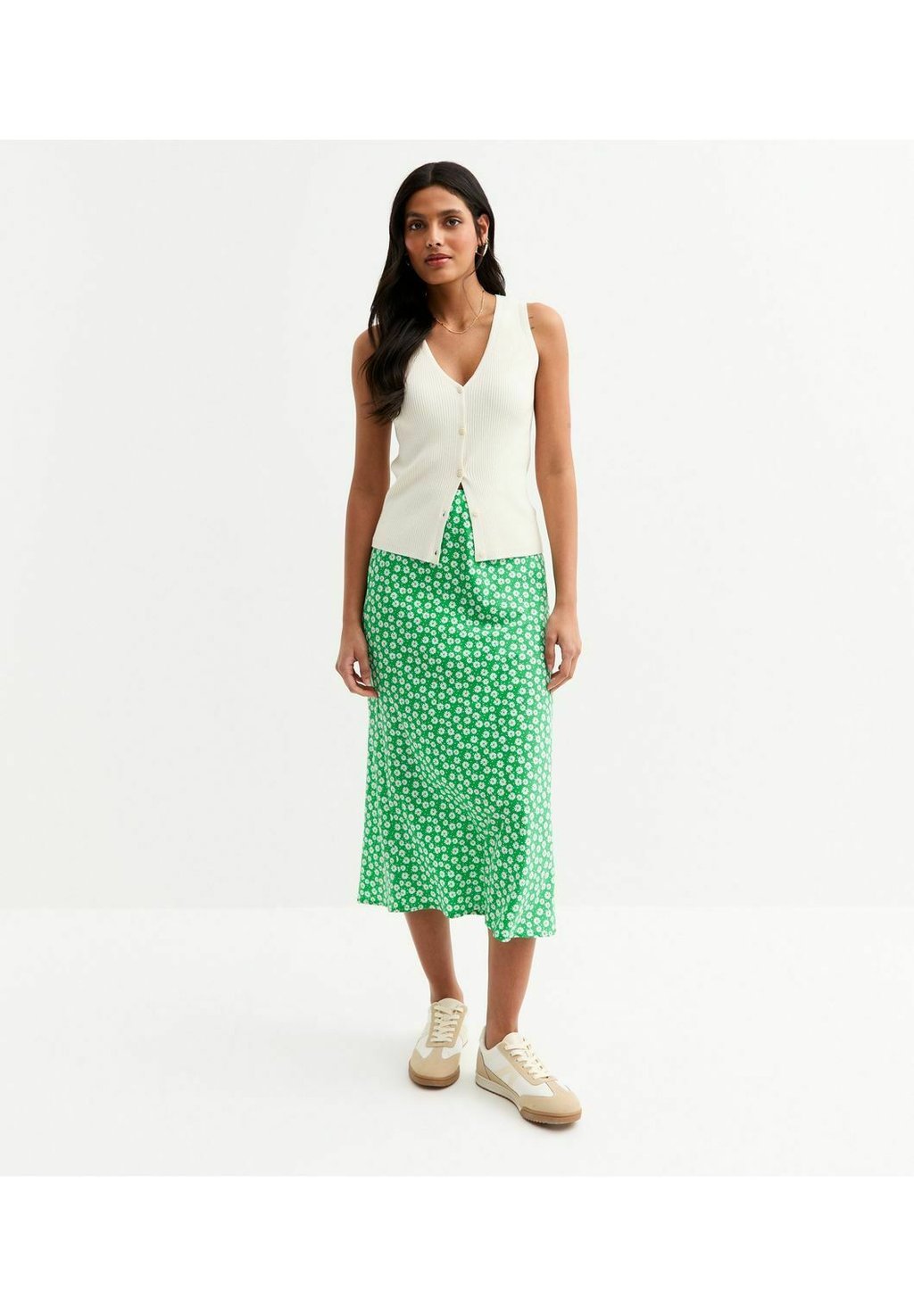 

Юбка А-силуэта DAISY PRINT BIAS CUT MIDI New Look, цвет Green Pattern