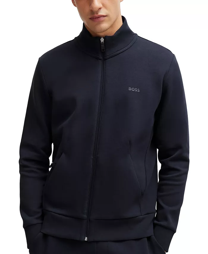 

Мужская толстовка с логотипом на молнии Hugo Boss, синий