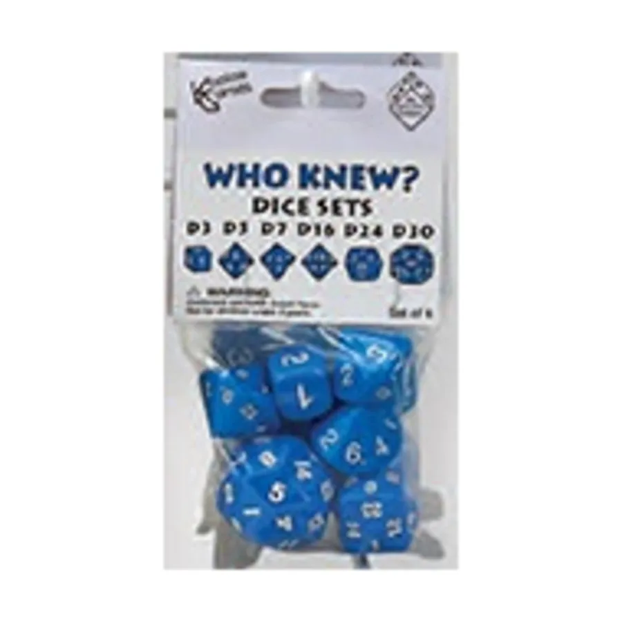 

Кто знал - Набор кубиков, синий с белым (6), Dice - Symbols, Functional & Unique Dice
