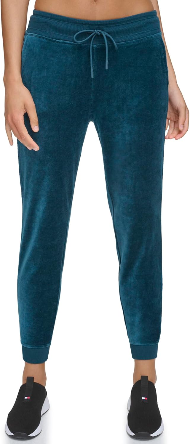 

Женские облегающие велюровые брюки-джоггеры Tommy Hilfiger, Oceanic Green