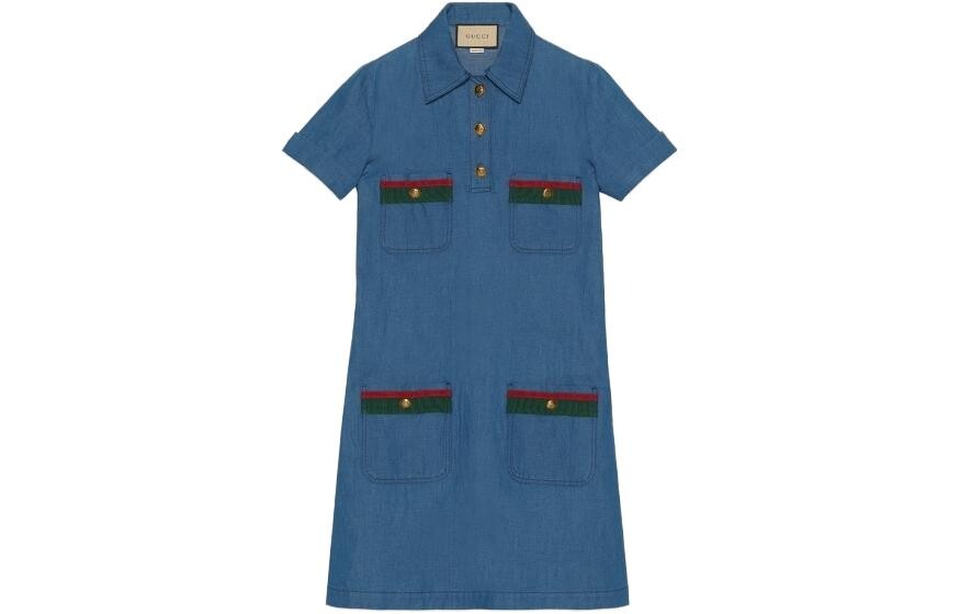 

GUCCI Женское платье с шортами и рукавами, цвет Blue