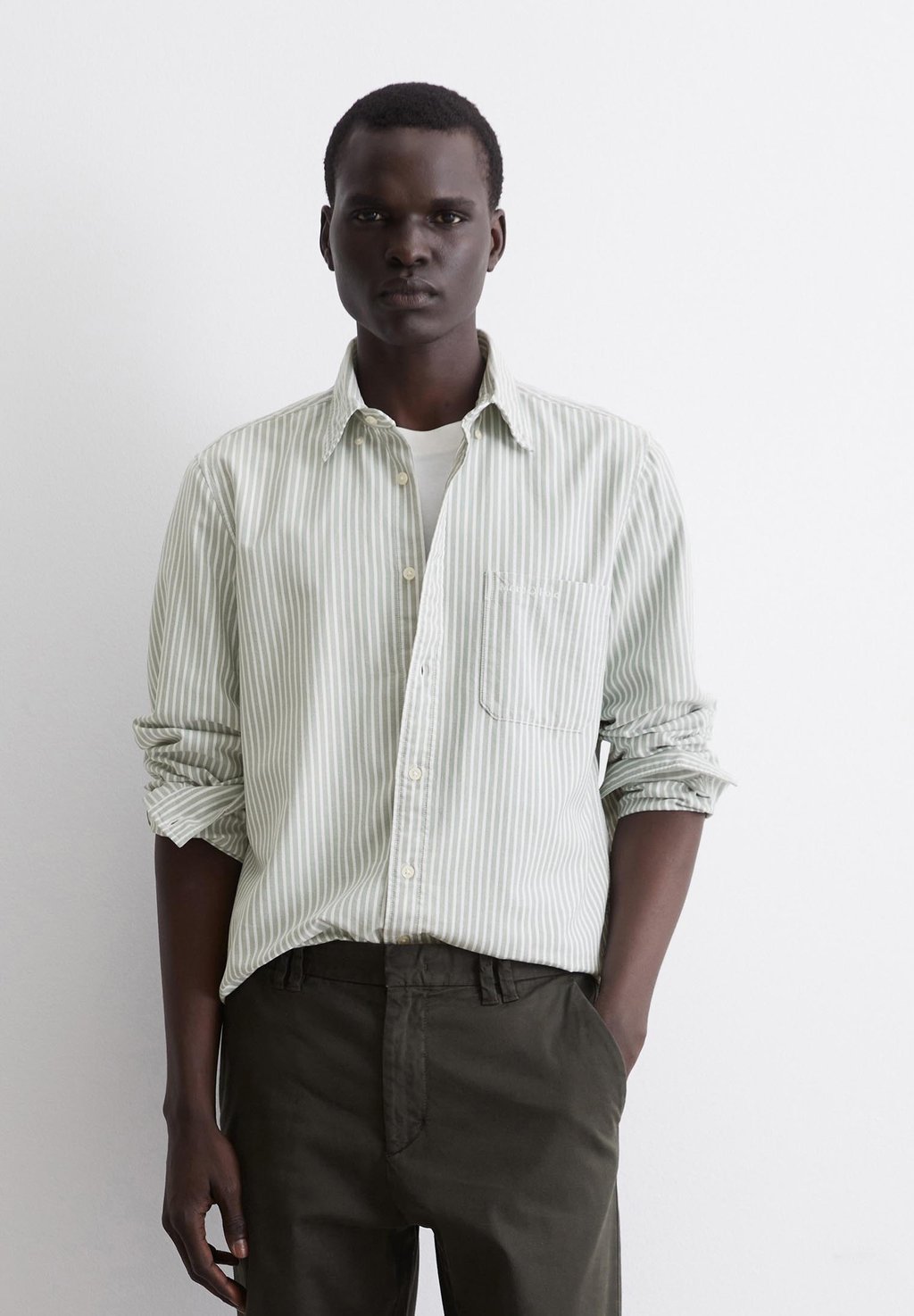 

Рубашка BUTTON DOWN COLLAR LONG SLEEVES ONE CHEST POCKET ROUND HEM Marc O'Polo, мятный