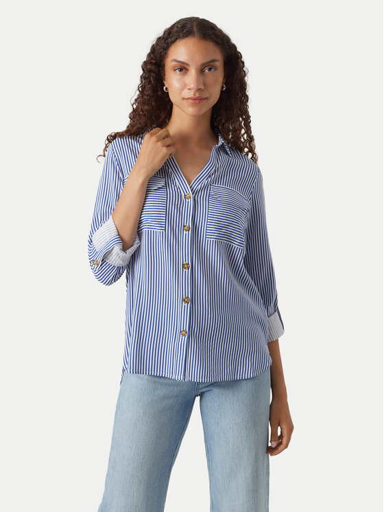 

Рубашка regular fit Bumpy 10275283 Vero Moda, синий