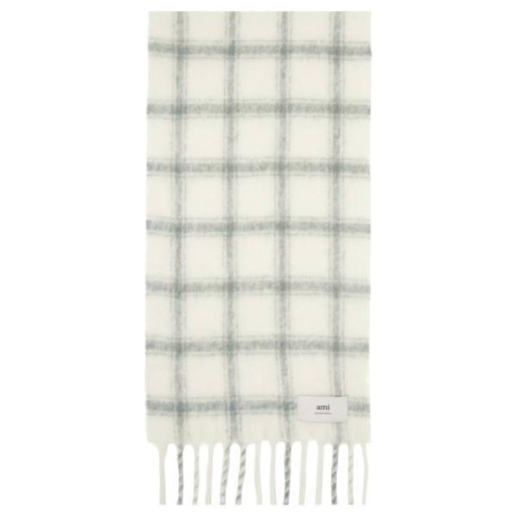 

AMIPARIS Альпака шарф из полиамидного трикотажа унисекс серо-белый, Gray White