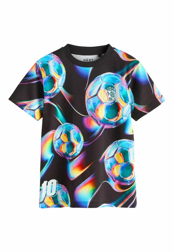 Футболка с принтом Next, Regular fit football graphic t-shirt, черный мультиколор