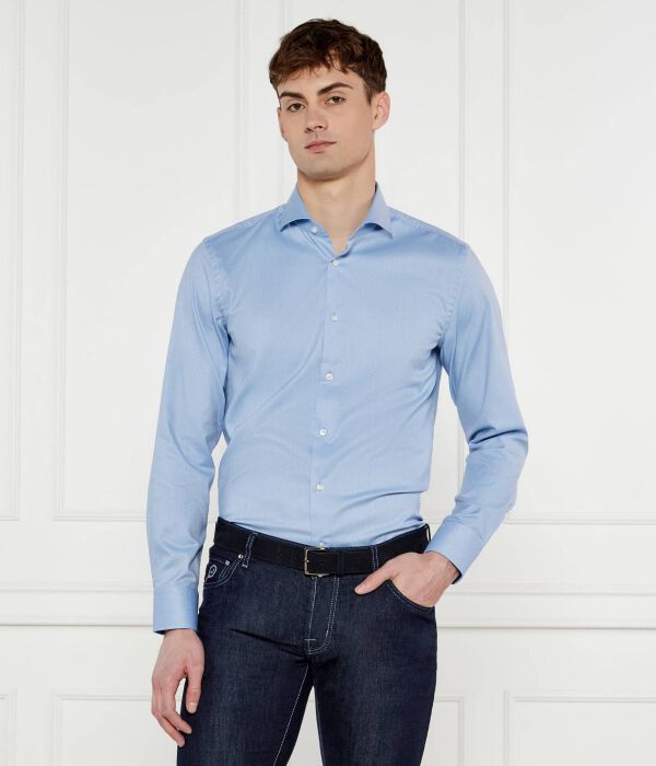 

Рубашка h-моток-распространение-c1-222 Slim fit Boss, синий