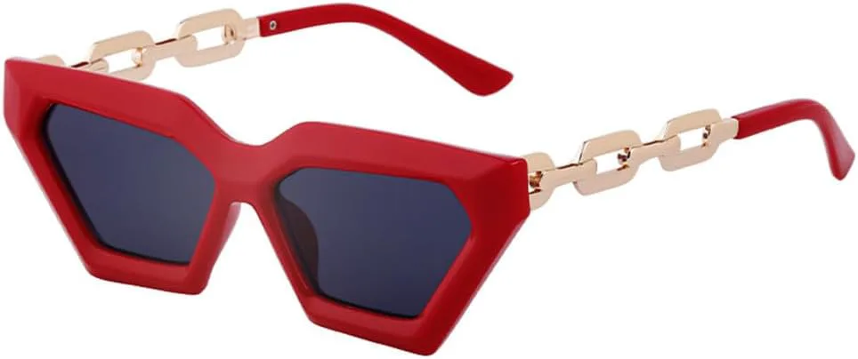 

Солнцезащитные очки «кошачий глаз» для женщин, очки с цепочкой для мальчиков, винтажные мужские очки, очки для мужчин с защитой от УФ-излучения UV400 LANGSER, C10