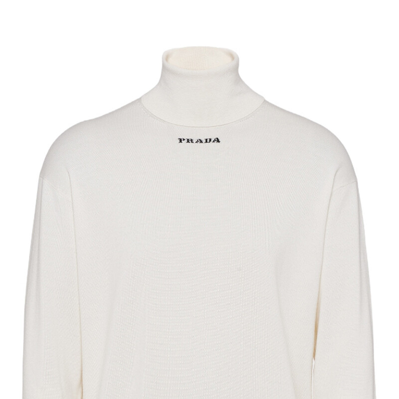 Кашемировый свитер мужской белый Prada, белый — фото 4