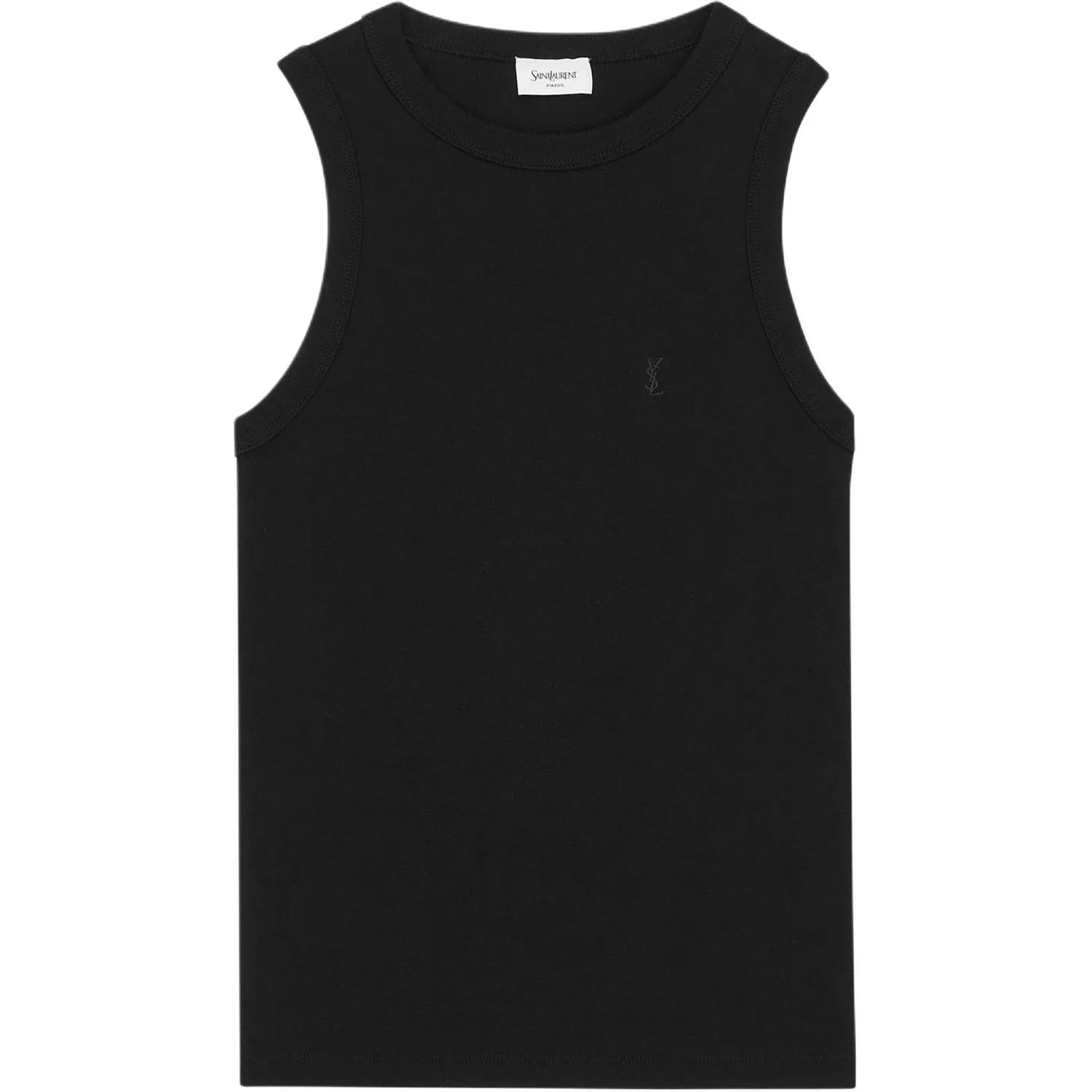 Топ SAINT LAURENT с круглым вырезом черный