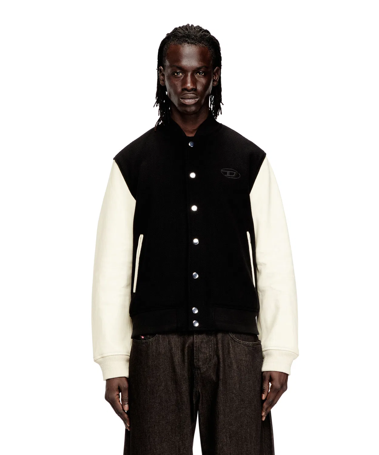 Куртка из шерсти и кожи DIESEL L-ARRY-WRD чёрная