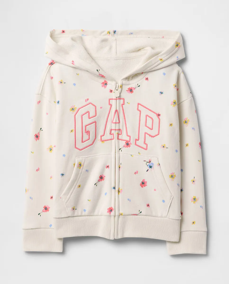 

Толстовка с капюшоном на молнии для девочек Gap, белый