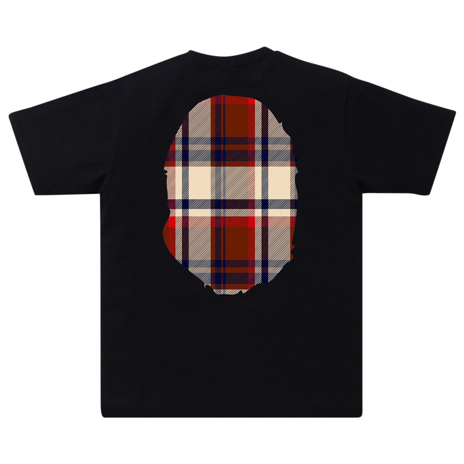 Футболка BAPE Check Big Ape Head Tee, черный/красный — фото 2