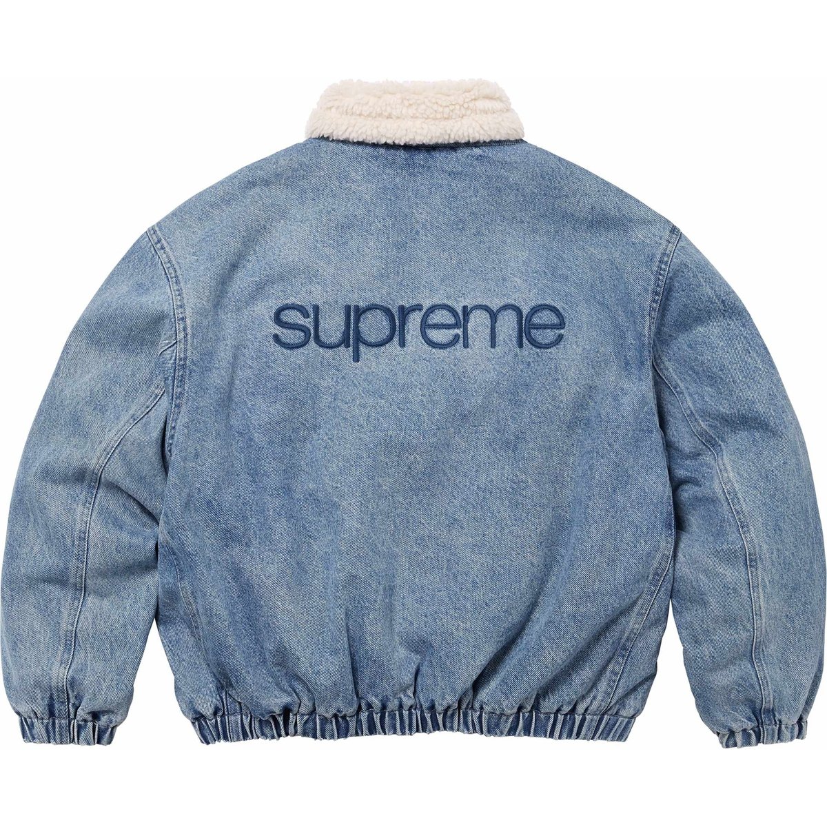 Куртка-бомбер Supreme с подкладкой из искусственной овчины, деним синий/деним — фото 2