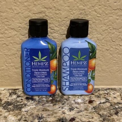 

Шампунь и кондиционер Triple Moisture Herbal Fresh Citrus 2,25 унции Hempz