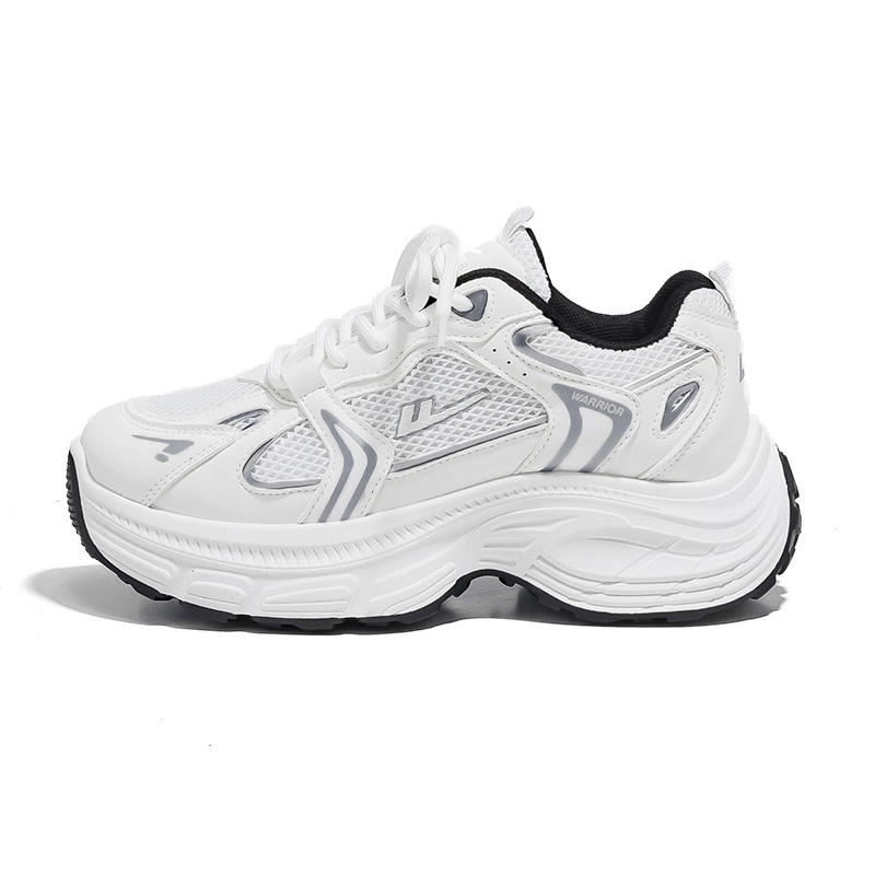 

WARRIOR Амортизирующие и дышащие низкие массивные кроссовки унисекс белый тёмно-синий - белый (двойная сетка), цвет White (double net)