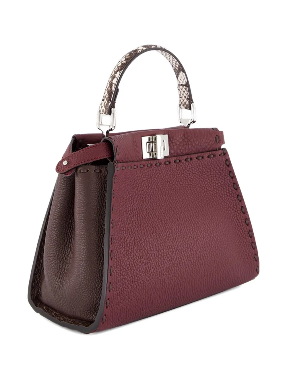 Сумка-тоут из кожи с верхней ручкой Peekaboo Fendi, красный — фото 2