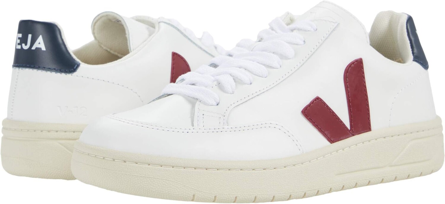 Кроссовки V-12 VEJA, цвет Leather Extra White/Marsala/Nautico