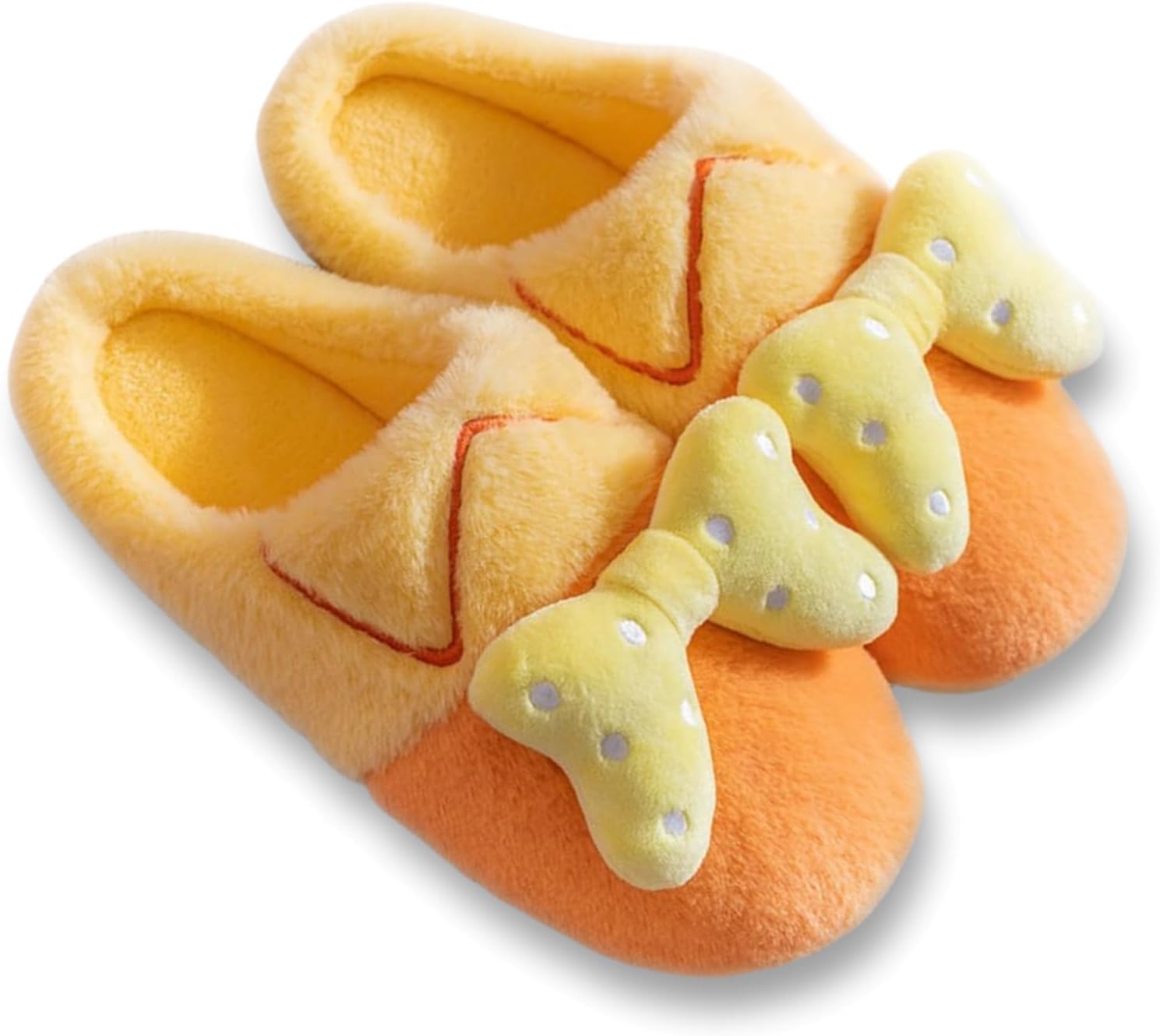 

Домашние тапочки с бантом для женщин и мужчин, милые розовые пушистые мягкие теплые нескользящие для дома и спальни Elirar