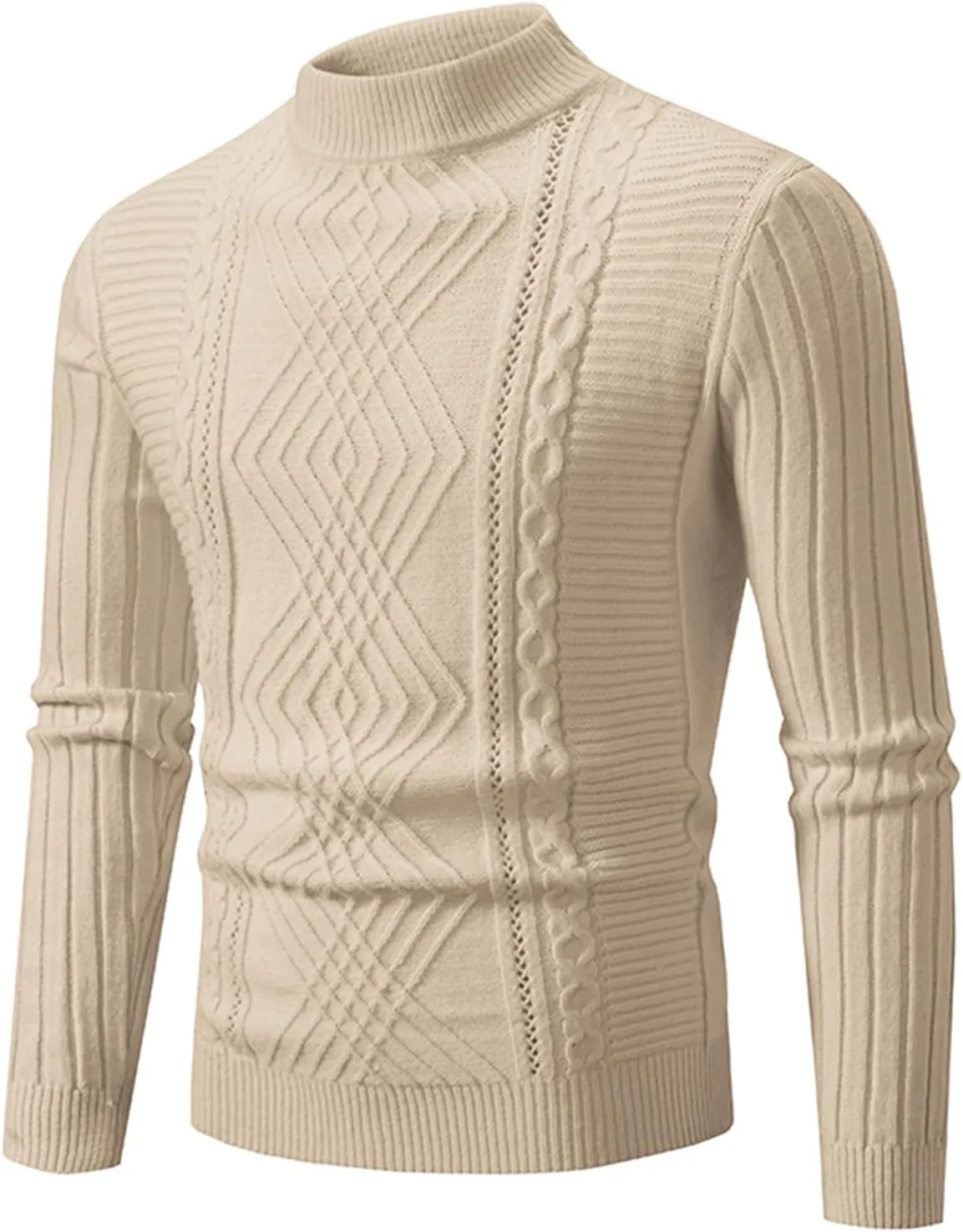 

Мужской вязаный свитер с полуворотником