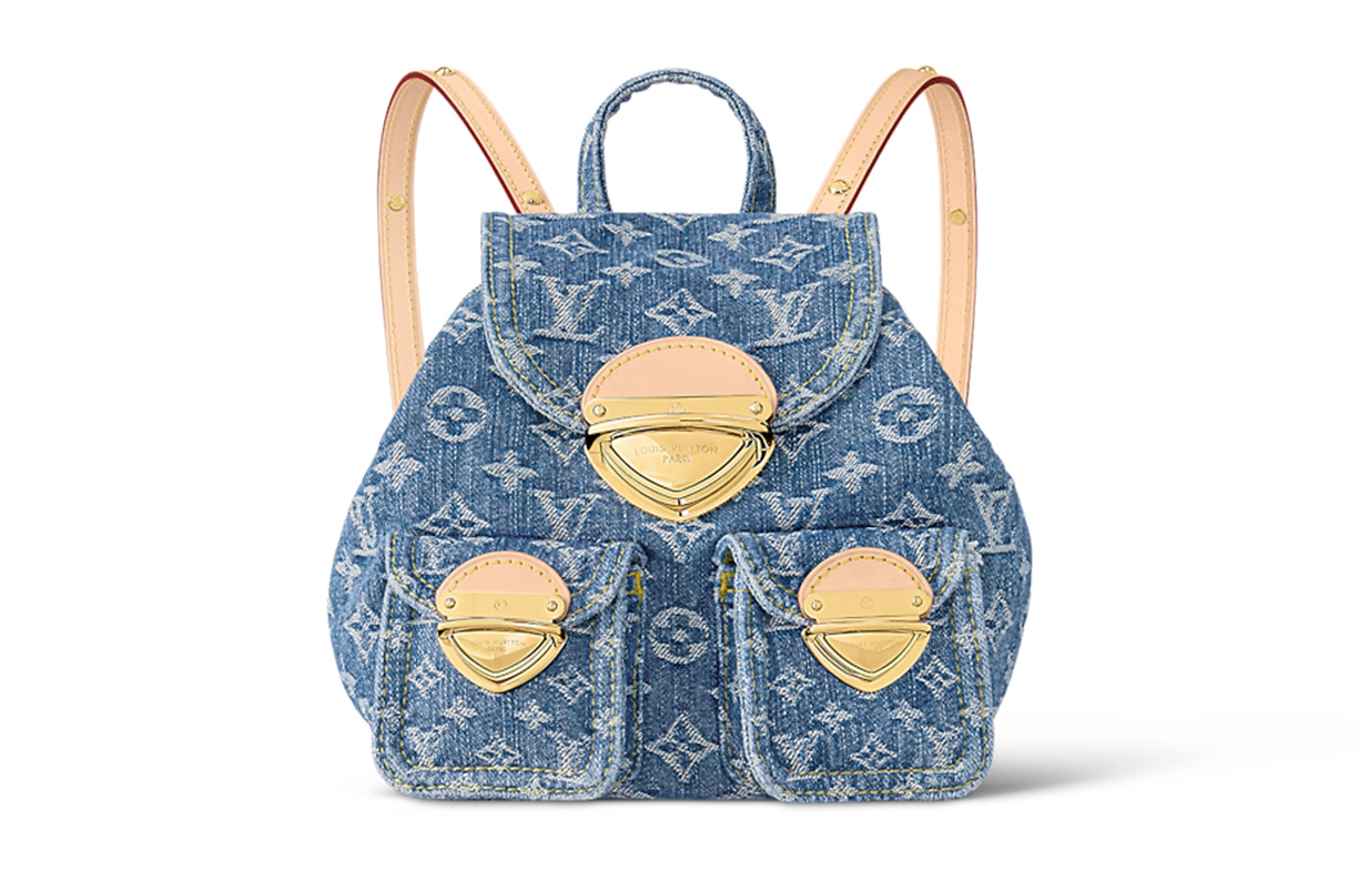 

LOUIS VUITTON Венецианский рюкзак с монограммой в джинсовом синем цвете