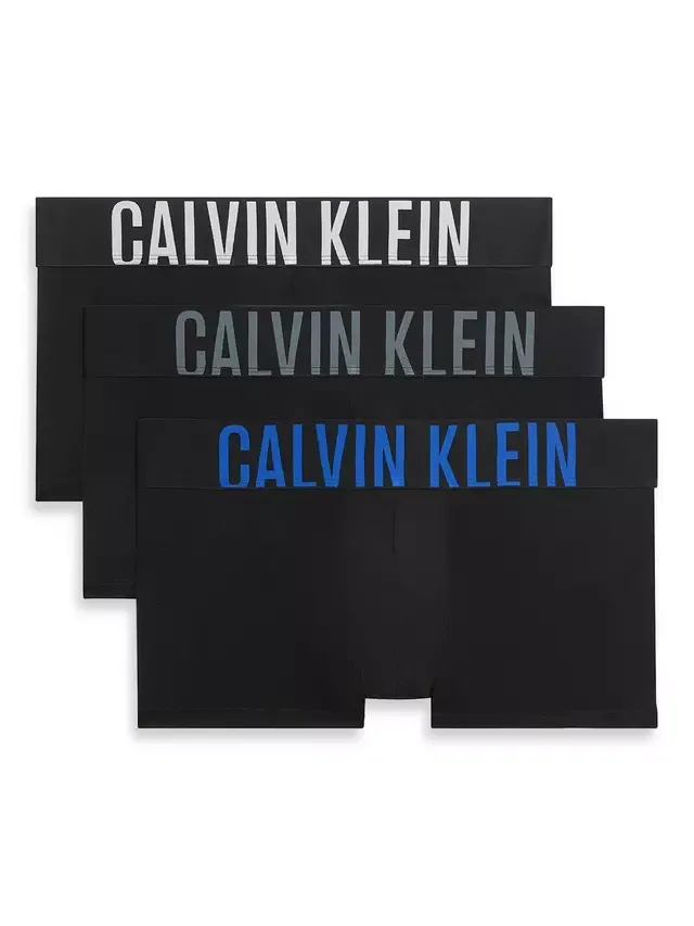 Трусы с низкой посадкой, комплект из 3 штук, черные/разноцветные Calvin Klein