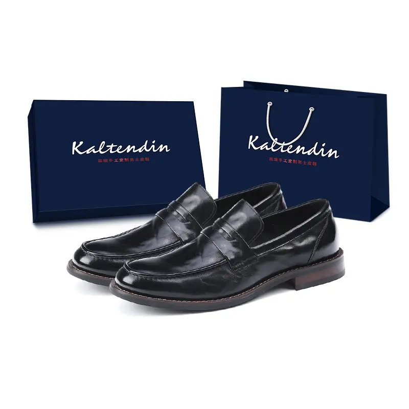 

Kaltendin Повседневные кожаные туфли мужские низкие черные, цвет Black[Box]