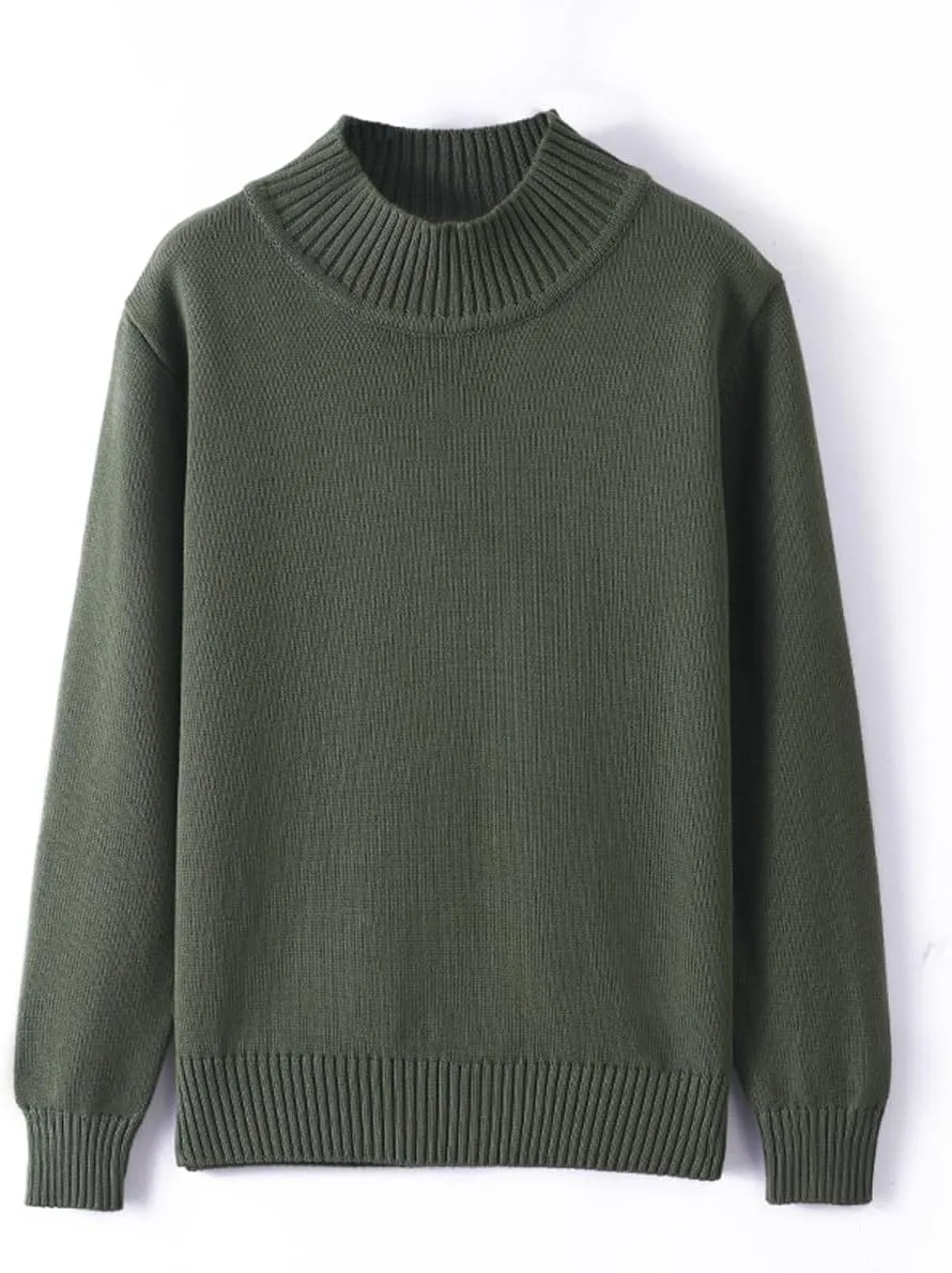 

Мужской свитер с воротником-водолазкой, 100% хлопок, свободный крой