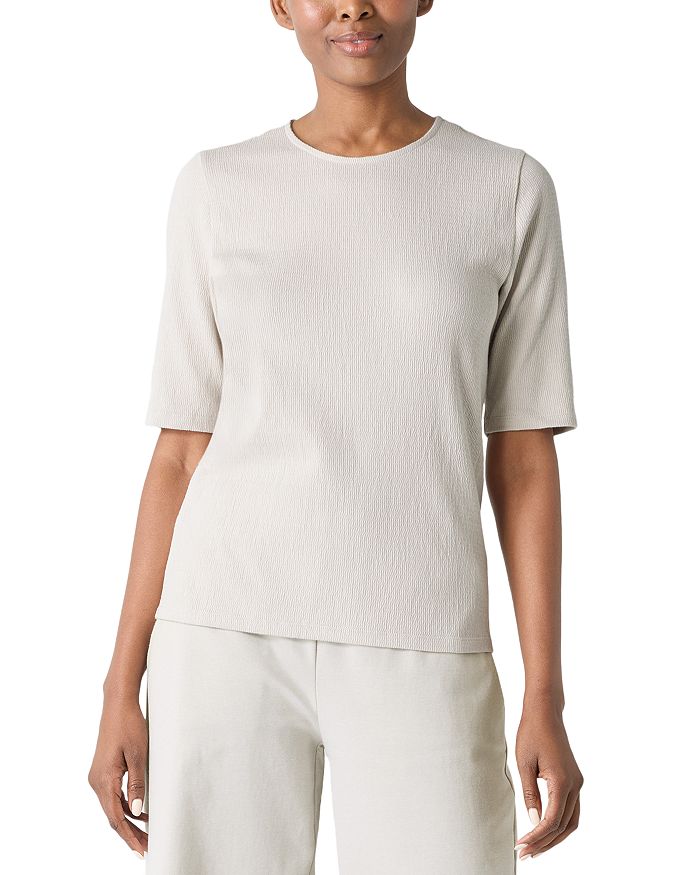 

Топ с круглым вырезом и рукавом 3/4 Eileen Fisher, белый