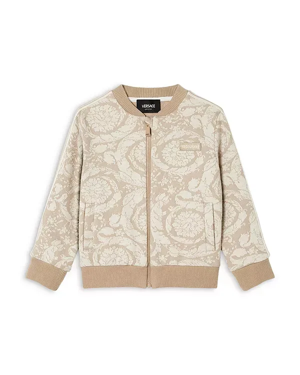 Толстовка на молнии в стиле барокко - для младенцев и маленьких детей. Versace, Whisper+White+Ivory — фото 3