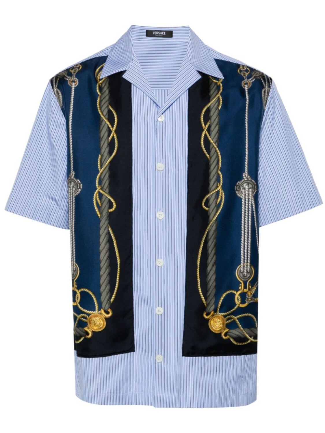 

Versace рубашка в полоску с принтом Nautical, синий