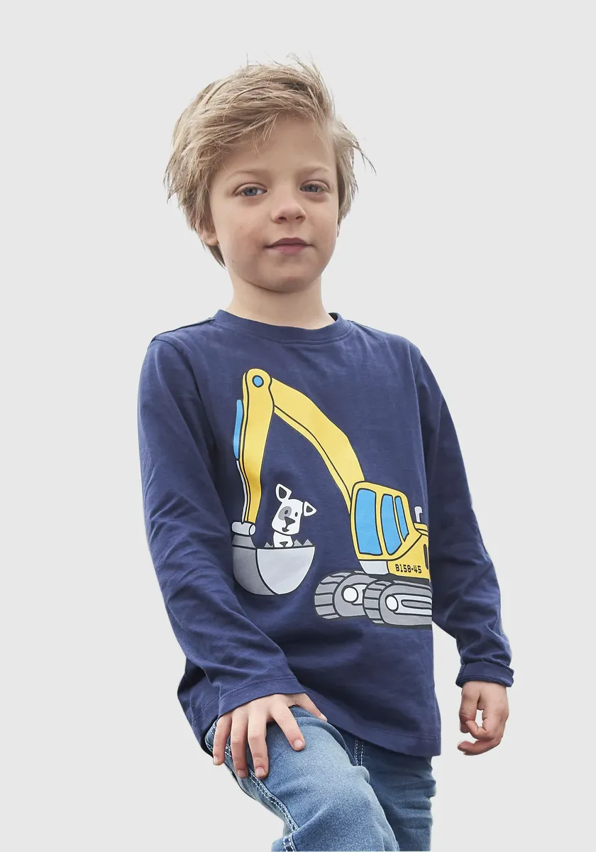

KIDSWORLD рубашка с длинными рукавами "СОБАКА С ЭКСКАВАТОРОМ", синий