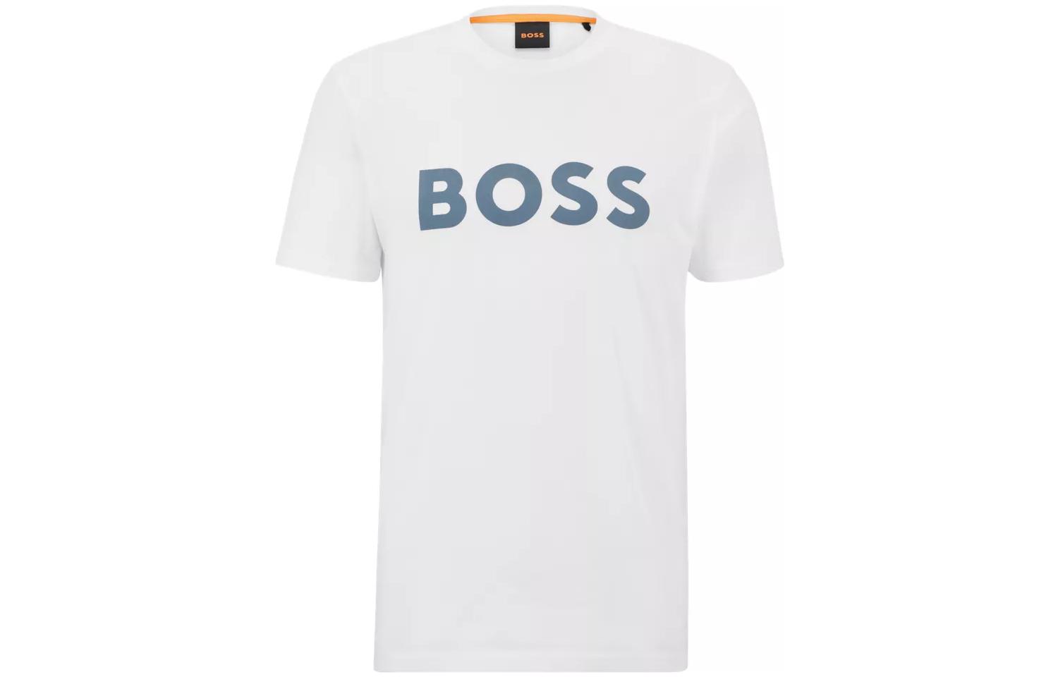 

HUGO BOSS Футболка мужская, синий с белыми надписями