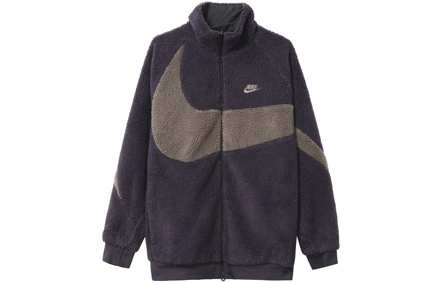Футболка Nike Big Swoosh Reversible Boa Азиатский размер Пещерный фиолетовый, Тёмно-синий — фото 2
