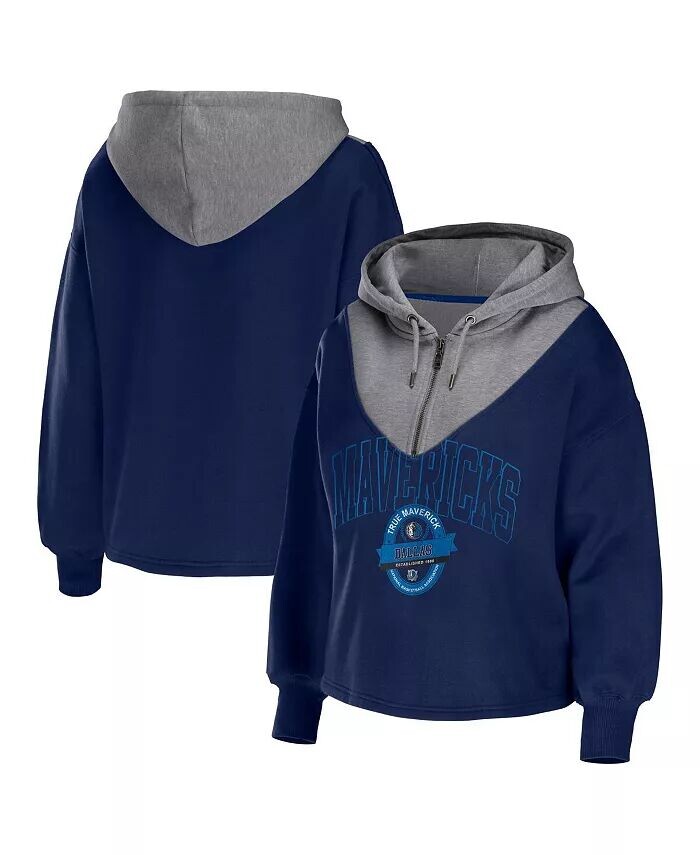 

Женская темно-синяя куртка с капюшоном на молнии Dallas Mavericks Wear By Erin Andrews